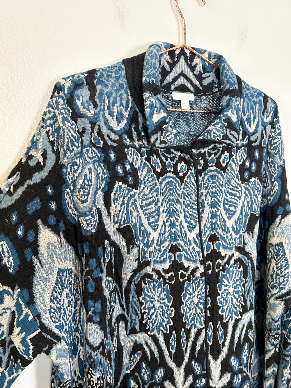 J. Jill Prussian Blue Multi Chestnut
Hill Topper Cardigan Sweater - Picture 4 of 8